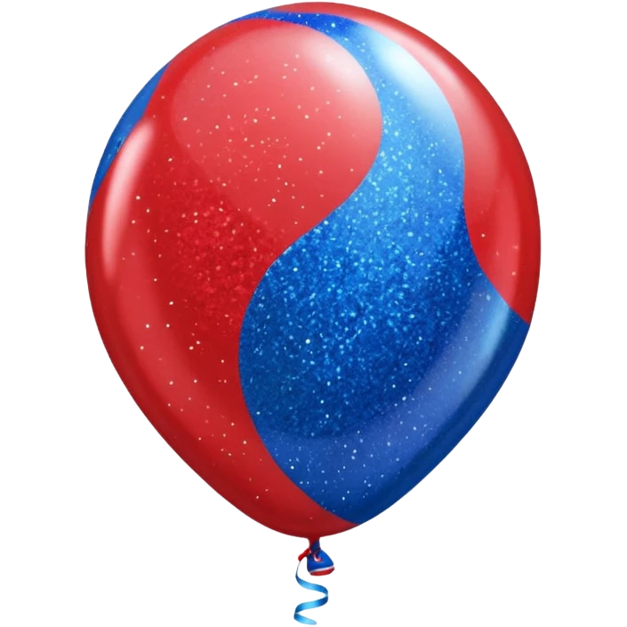 glitter red and blue baloon emoji