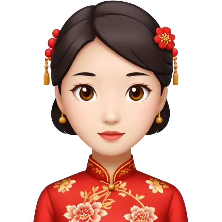 Chinese person in a red cheongsam emoji