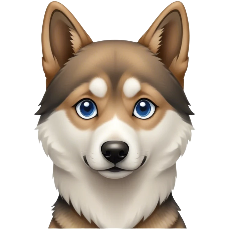 german shepherd mix siberian husky one blue eye and one brown eye emoji