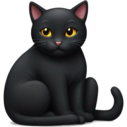 Cuddling black cat  emoji