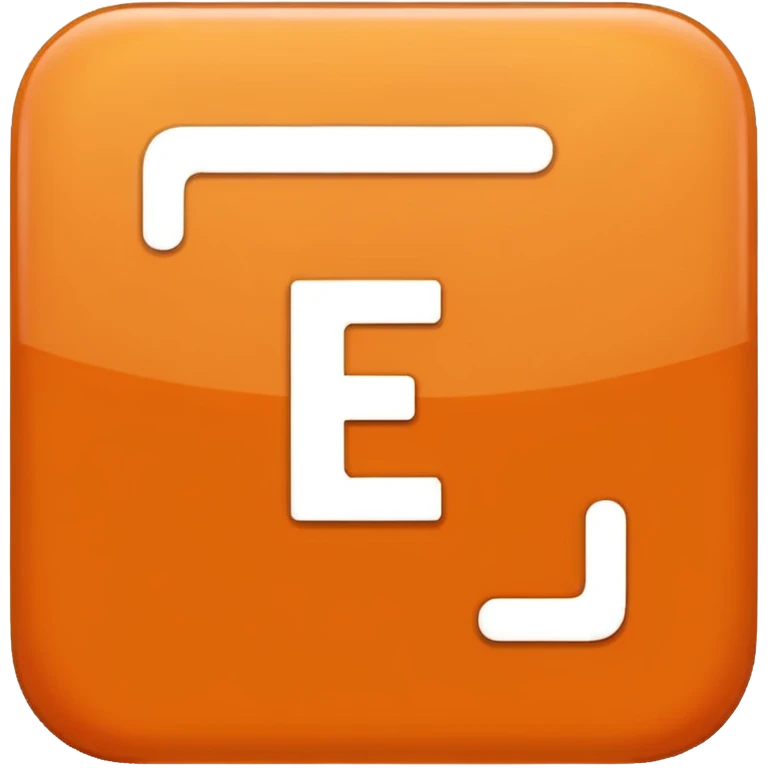 make me an emoji of a orange square with a white E in the center large E must have times new roman font emoji