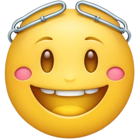 Yellow emoji smiling with braces  emoji