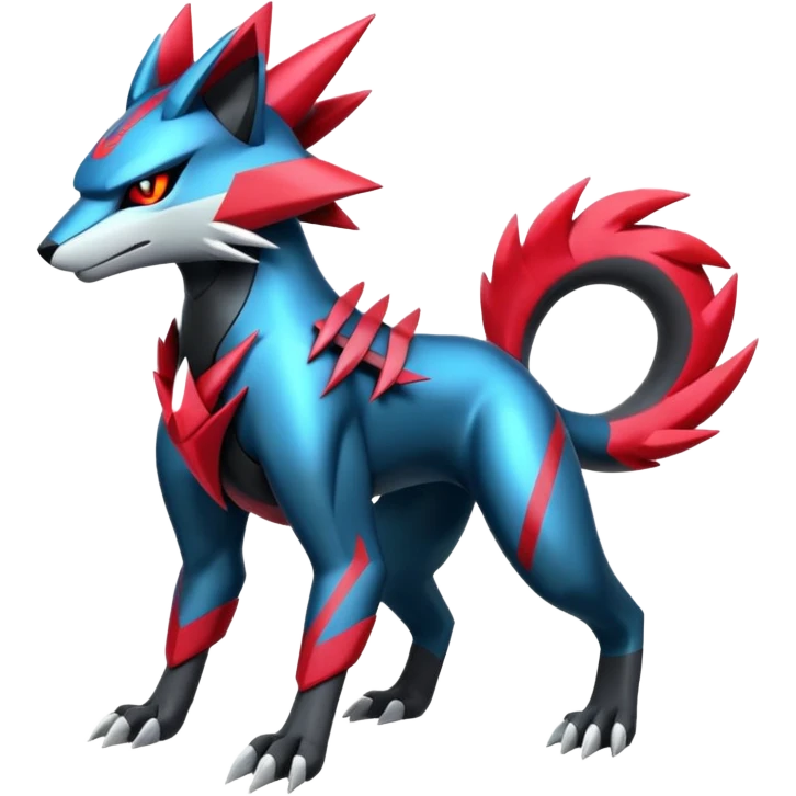 Futuristic Modern Zeraora-Palkia-Zoroark-fusion emoji