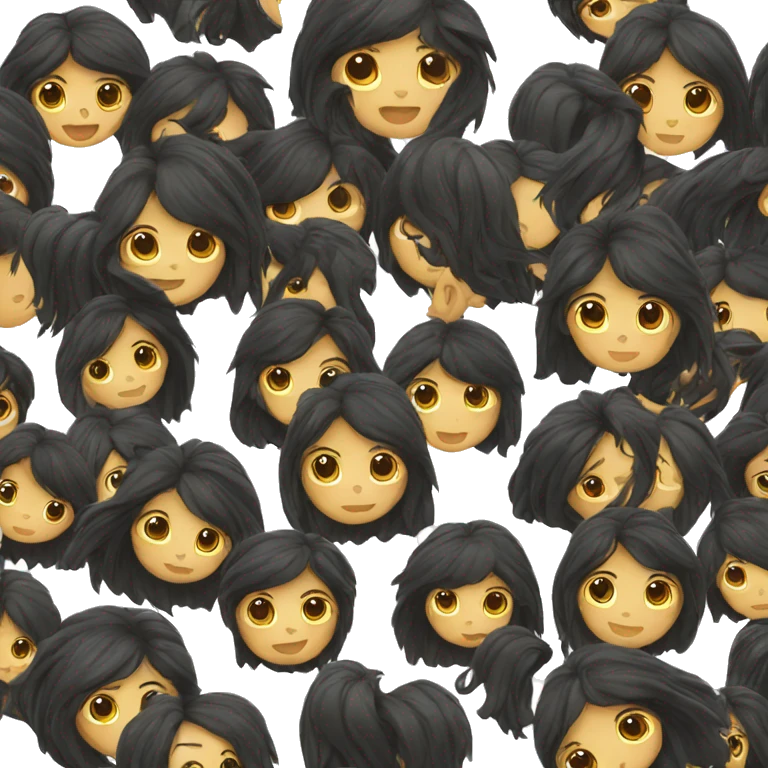 black long hair emoji