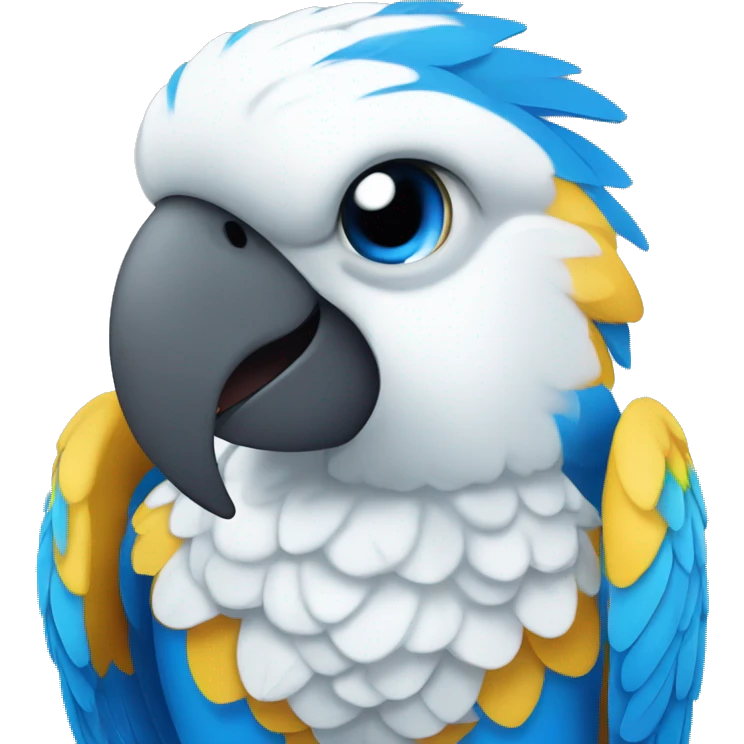 Blue And white Parrot Smile emoji