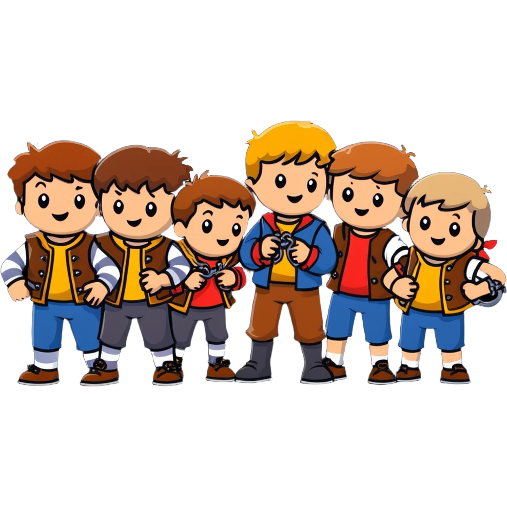 group of kids from the Goonies finding pirate treasure emoji
