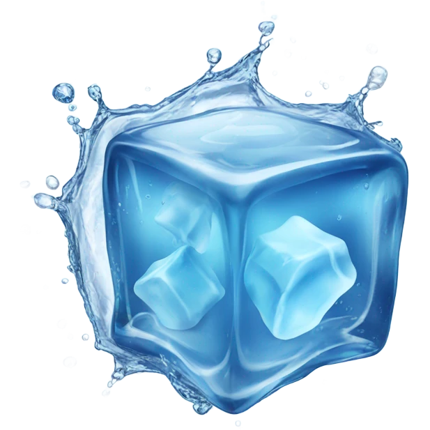 ice cubes water splash emoji