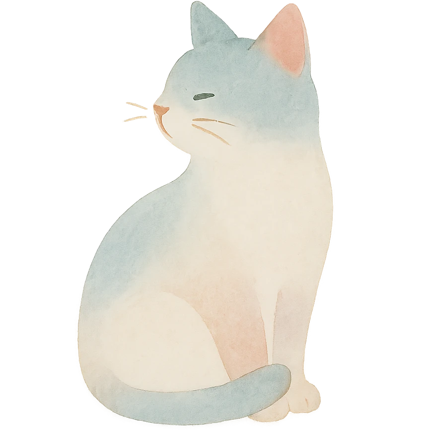 cat icon watercolor art style emoji