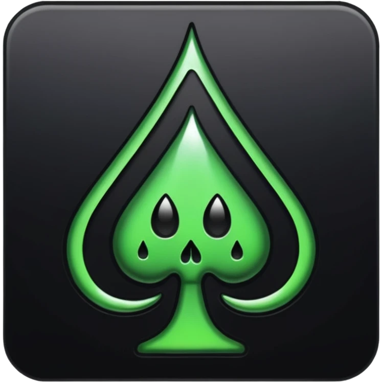 Ace of spades black slimey drip effect emoji
