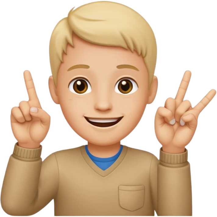 Yvl hand sign only 3 fingers up emoji