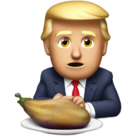 Donald trump eating eggplant emoji