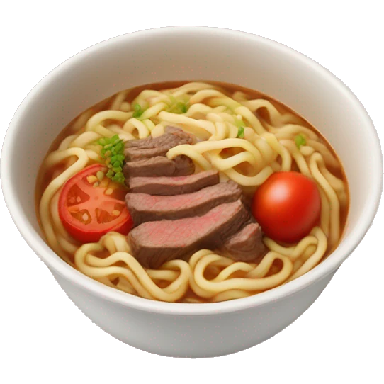beef noodles with tomato emoji