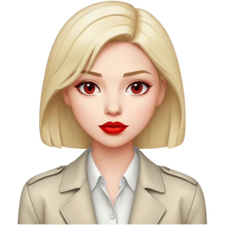woman simple jacket shirt polish red emoji