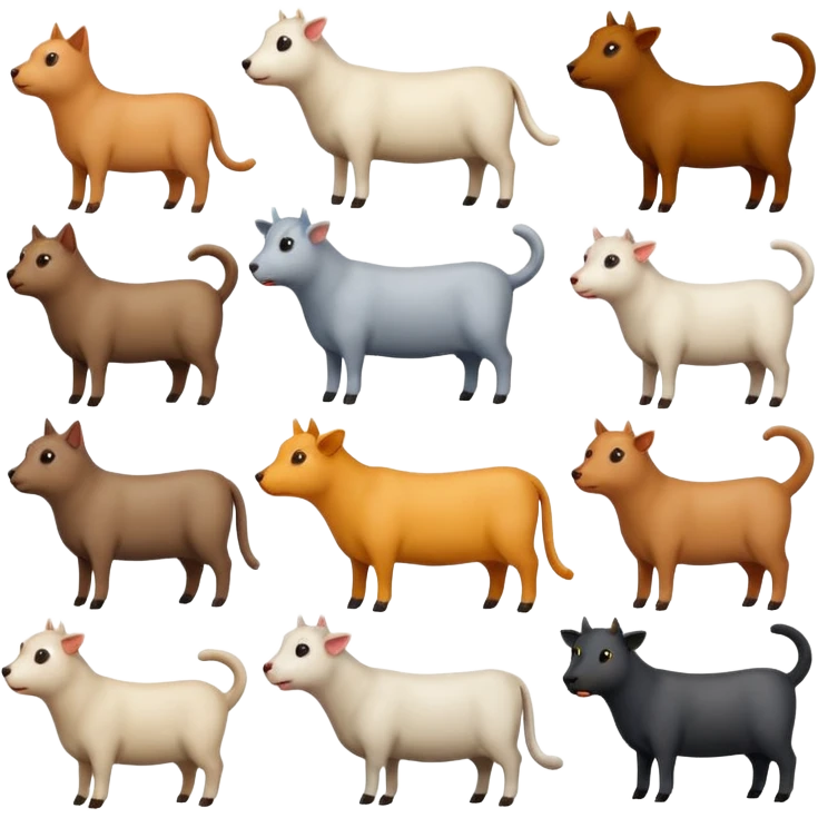 Woof bark meow caca moo baa awoo meow mew  emoji