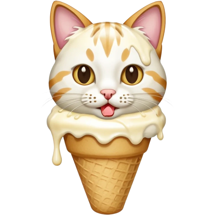 Cat eating ice cream emoji