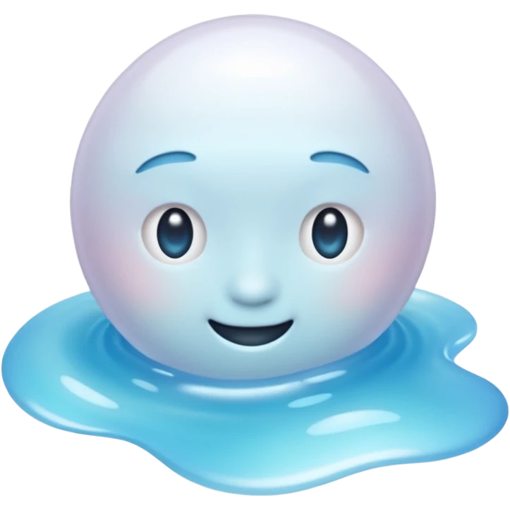 Light blue seashore emoji, pearl texture, soft gradient, smooth curves, glossy finish emoji