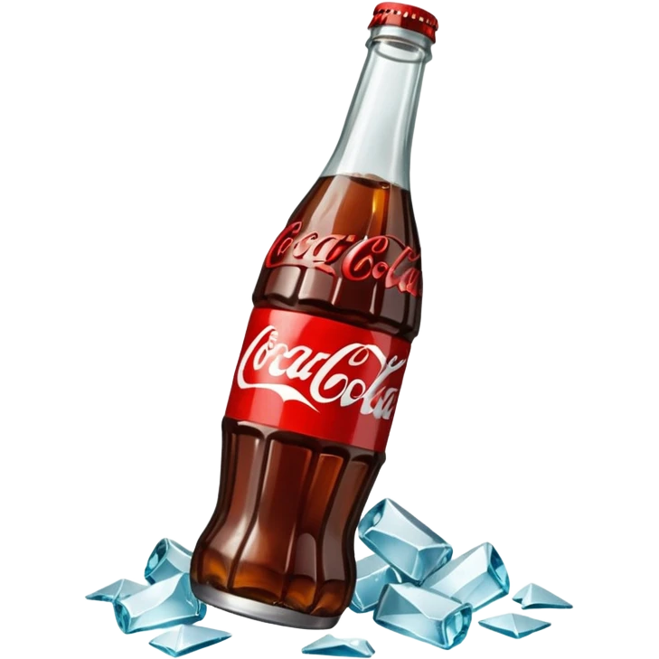 bottle of coca cola broken in the middle glass shards emoji