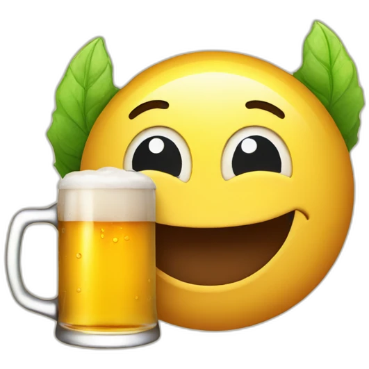 Smile face with beer emoji