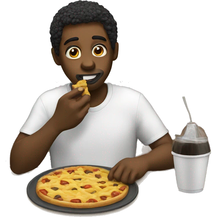 Black guy eating emoji