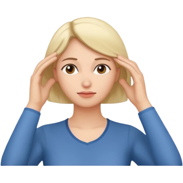 decision gesture women hand on head emoji
