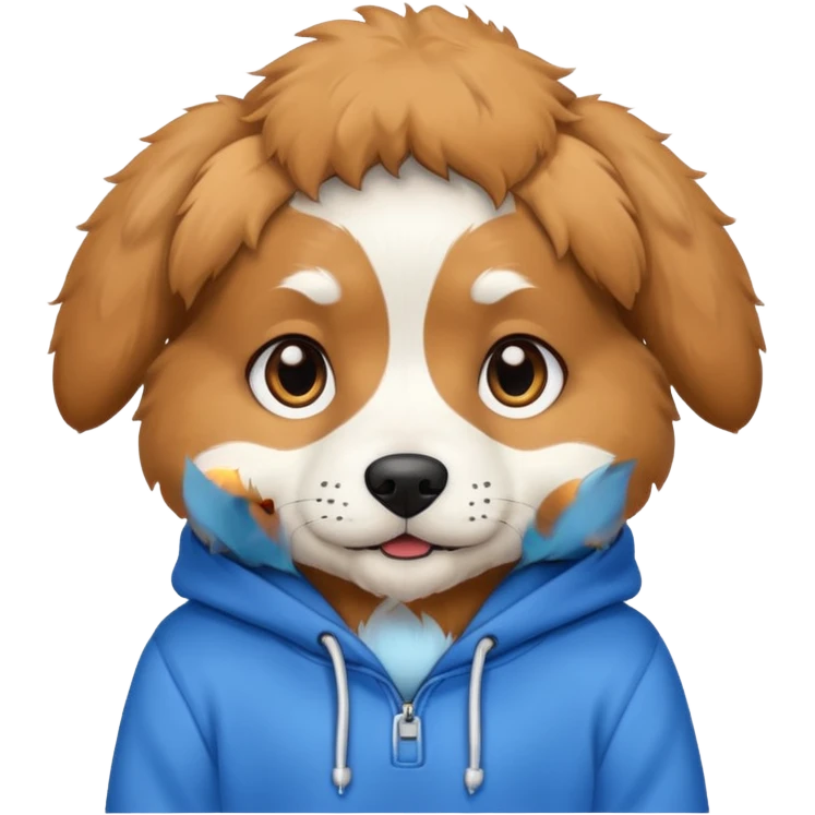 Dog wearing hoodie emoji