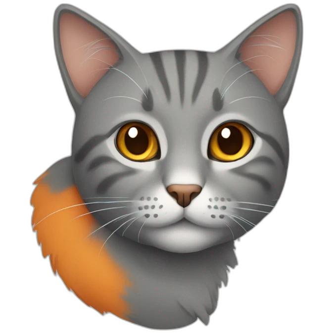 gray and orange cat emoji