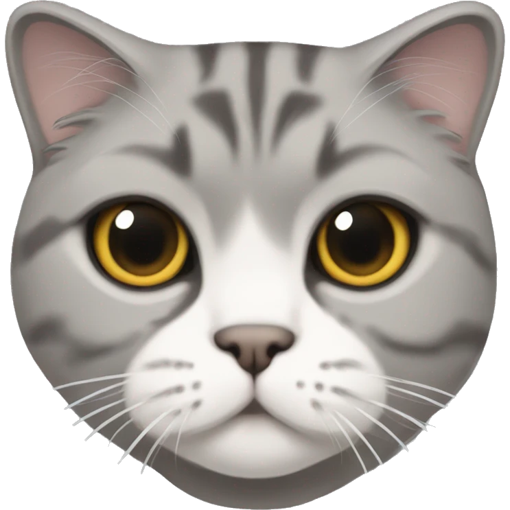 gray Scottish Fold cat  emoji