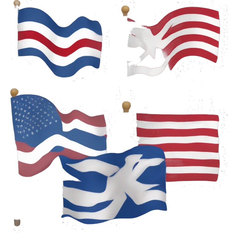 A flag with red on the first line white on the second and blue on the last emoji