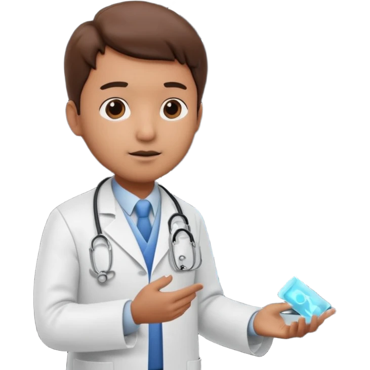 A 3D cartoon doctor examining a lung X-ray on a lightboard, medical room background, Memoji-style realism. emoji