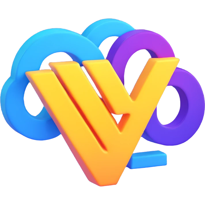 3D code icon with a fancy colorful gradient in blue and purple emoji