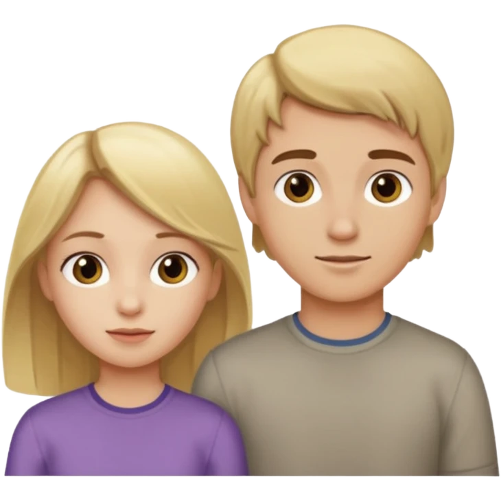Amour à distance fille blonde et garçon châtain tous les deux clair de peau  emoji