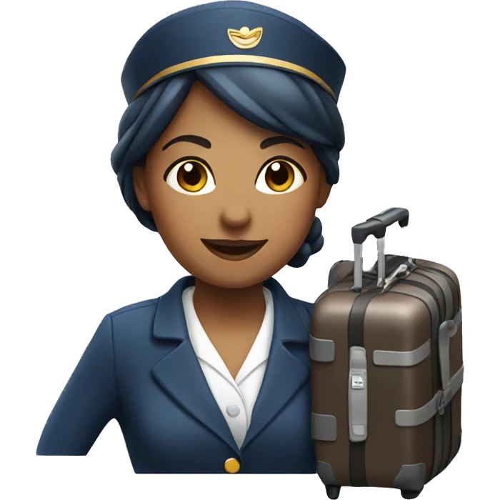 FLIGHT ATTENDANT WITH A LUGGAGE emoji