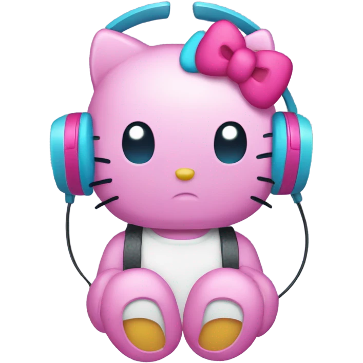 Hello kitty with headphones  emoji
