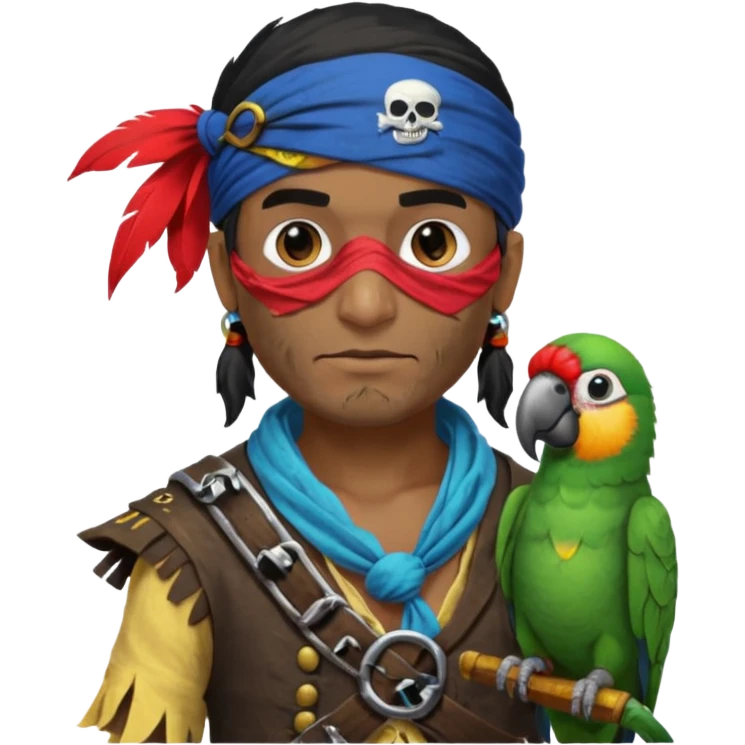 pirate and parrot emoji