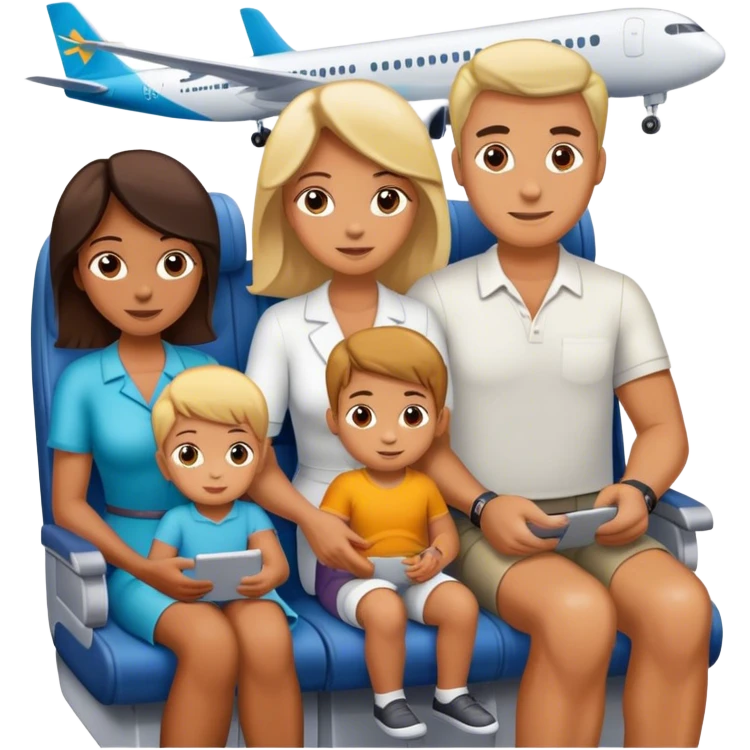 a family in a plane emoji