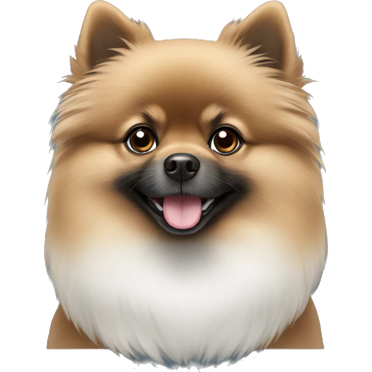 Black pomeranian white chest  emoji
