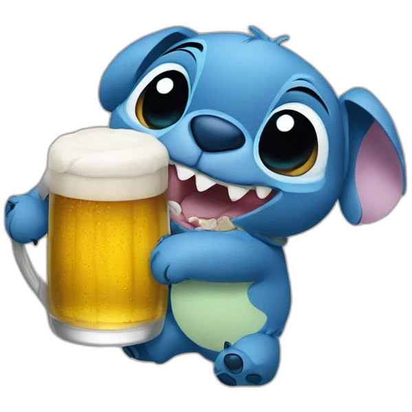 Stitch with beer emoji