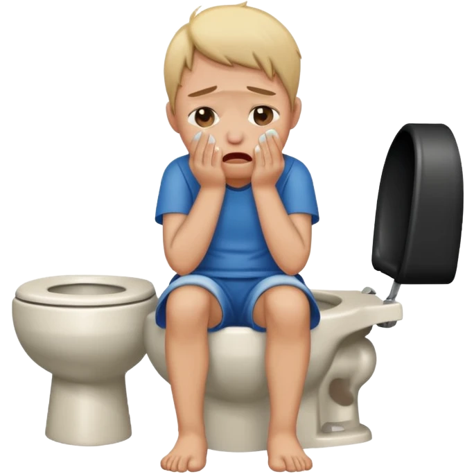 Crying on toilet emoji