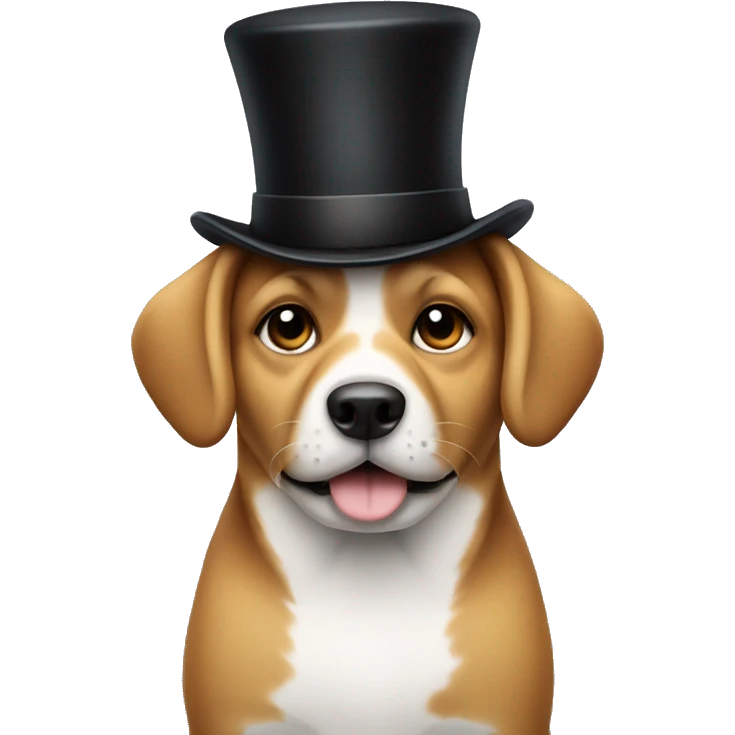dog with top hat and baguette emoji