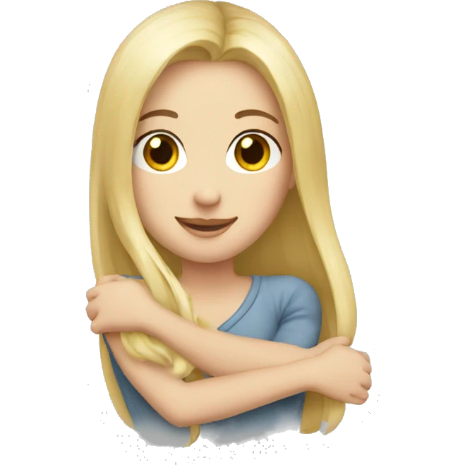Hug blonde white emoji