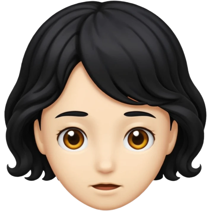 un cabello negro saliendo de cuero cabelludo emoji