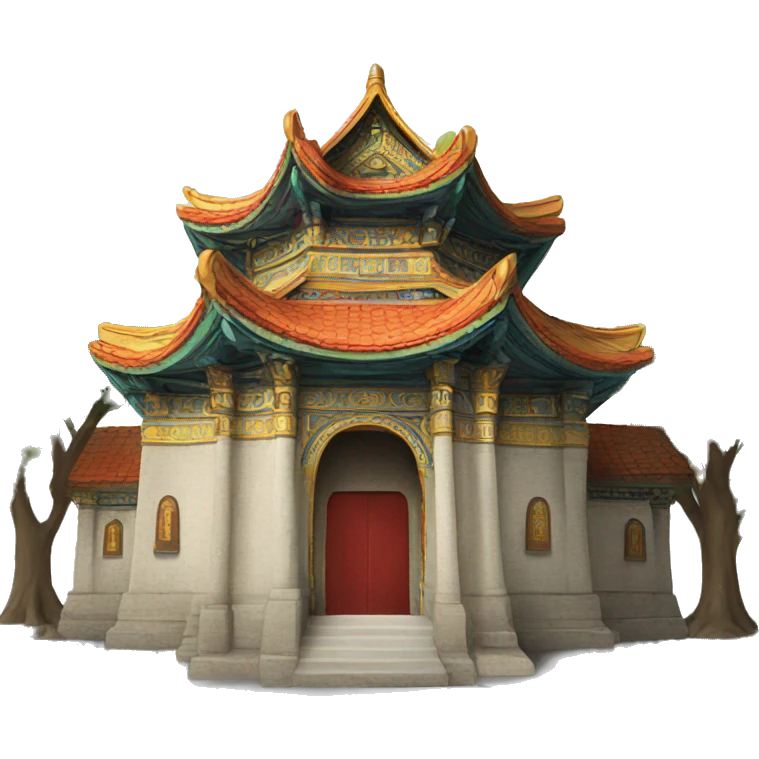 beautiful multi-colored temple emoji