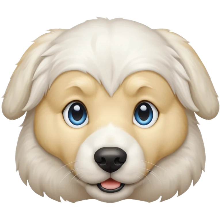 big blue eyed white dog emoji
