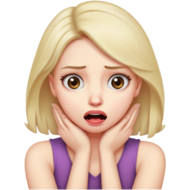 Woman with arms crossed holding neck, eyes scared and tongue out  emoji