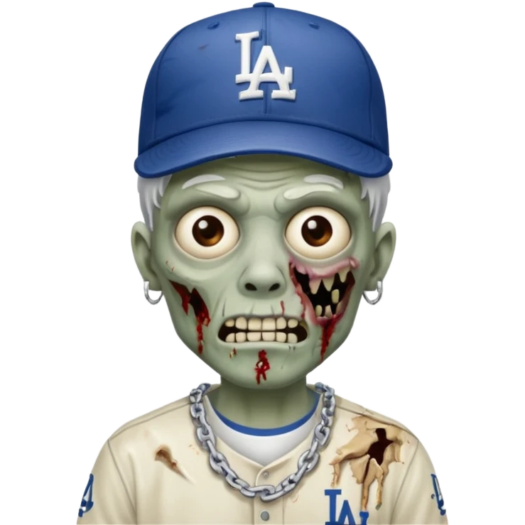 Zombie con gorra de los Dodgers y cadena de plata  emoji