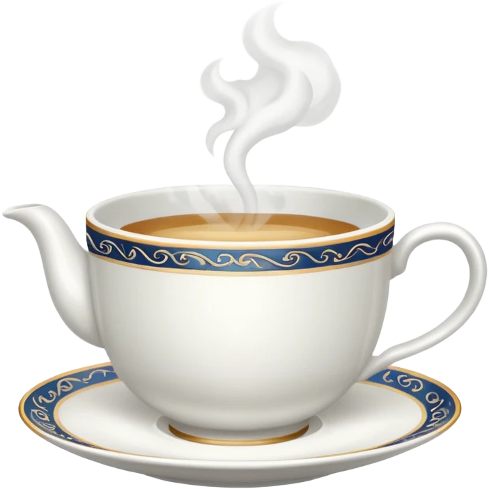 teacup with rising steam lines emoji