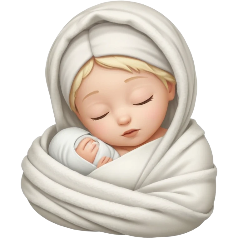 newborn white baby girl in a swaddle emoji