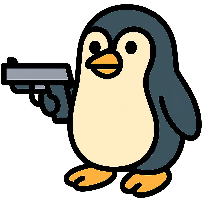 penguin holding a gun emoji