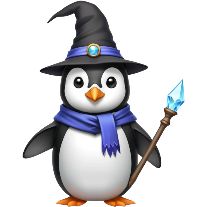 A penguin wizard emoji