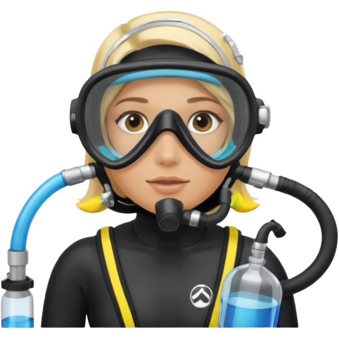 scuba diving girl blonde with oxygen tank emoji